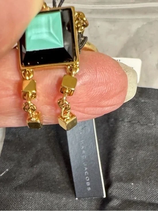 Marc By Marc Jacobs Stacked Block Figure Dusty Jade Green Ring/Size  8 -NWT - Picture 9 of 11